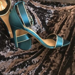 Comfy Teal and Taupe Heels